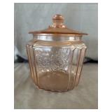 Anchor Hocking Mayfair Open Rose Cookie Jar &