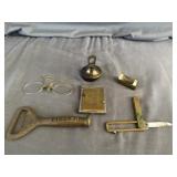 Brass Bottle Opener, Pocket Knife, Bell, Lock, Eye