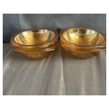 (4) Jeannette Glass Company Floragold Berry