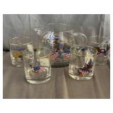 West Virginia Glass Bicentenary Glass Pitcher &