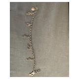 .925 Silver Music Note Charm Bracelet