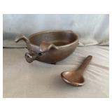 Pomaireware Clay Pottery Pig Serving Dish w/