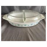 Pyrex Snowflake Divided Casserole Dish & Divided