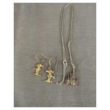 .925 Sterling Silver Disney Necklace & Earrings