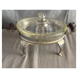 Pyrex Glass Casserole Dish & Lid w/ Serving