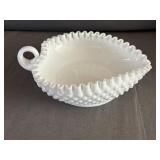Fenton Hobnail Milk Glass Heart-Shaped Candy