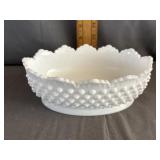 Fenton Milk Glass Oval Scalloped Bowl*No chips