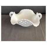 Fenton Hobnail Milk Glass Candy Dish w/ Double