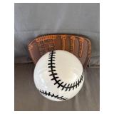 Wall Mount Baseball Glove Lamp with Baseball