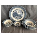(12) Royal China Co. Currier & Ives Plates/Bowls