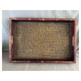 Woven Stained Bamboo Serving Tray