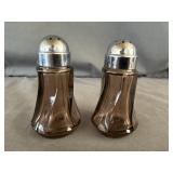 Fostoria Jamestown Brown Glass Salt & Pepper