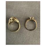 (2) 10k Gold Rings No Stones