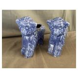 Pair of Cameron Pottery Lamb Planter Blue Glaze