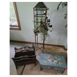 Floral Candle arrangement,  Magazine Rack,