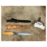 (2) Fillet knifeï¿½s & scaler 1 J.Marttiini & other