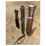 (3) Knifes (1) USM8 (1) Western Boulder USA made