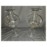 (2) 2 pc Glass Liquid Burning Hurricane Lamps