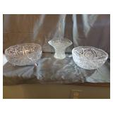 Crystal Bowl Jaw Tooth Edge, Glass Bowl & Basket