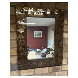 Metal Brown Leaf Themed Wall Mirror 34ï¿½x27ï¿½