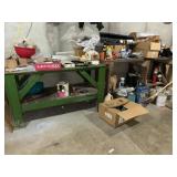 Work bench, Liquids, Paints, tile, Hardware & all