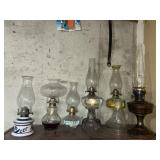 (7) Oil lamps (1) Farms USA made
