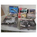 Model Kits: Semis, Trucks, Airplane, Dragster