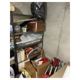 5 tier metal shelf and contents luggage basket &