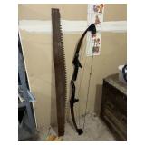 Whit tail hunter compound bow and two man saw no