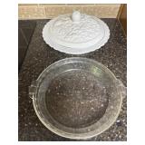 Glass Pyrex Pie Plate & White Ceramic Pie