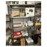 5 tier metal shelf and contents serving trays,
