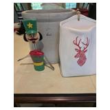 2 Gal Crock (cracked) , Ceramic Deer Wall Pocket,