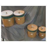 4 pc Longaberger Cannister Set: Flour 2003, Sugar