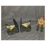 Cast Duck Book Ends, Old Man Fishing