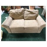 Broyhill suede tan/brown Loveseat