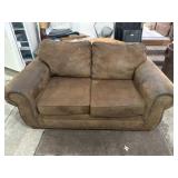Brown Loveseat w/ Tears & Rips