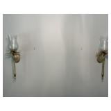 Hollywood Regency Style Brass  Candle Wall