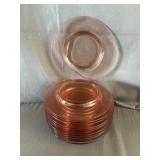 (12) Pink Glass Salad Plates