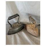 (2) Vintage Cast Iron Sad Irons