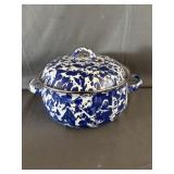 Golden Rabbit Enamelware Dutch Oven Cobalt Swirl