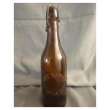Gust Warner Glass Beer Bottle w/Bale Stopper Big
