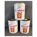 (3) Shell Aeroshell Oil W 1 U.S. Quart Cans