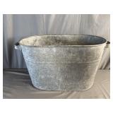 Vintage Galvanized Steel Wash Tub w/ Dual Handles
