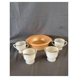 Fire King Casserole Dish, Pie Plate, Cream &