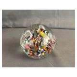 Bart Zimmerman Glass Art Floral Paperweight