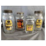 (4) Peanut Butter Jars Popsy Brand, Velvet,