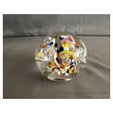 Zimmerman Glass Art Floral Paperweight