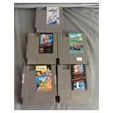 (5) Nintendo NES Games R.C. Pro-Am, Qbert, Top