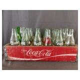 Vintage Coca-Cola Red Wooden Bottle Crate & 24