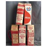 (5) Quart Milk Cartons Michigan Dairy Farms